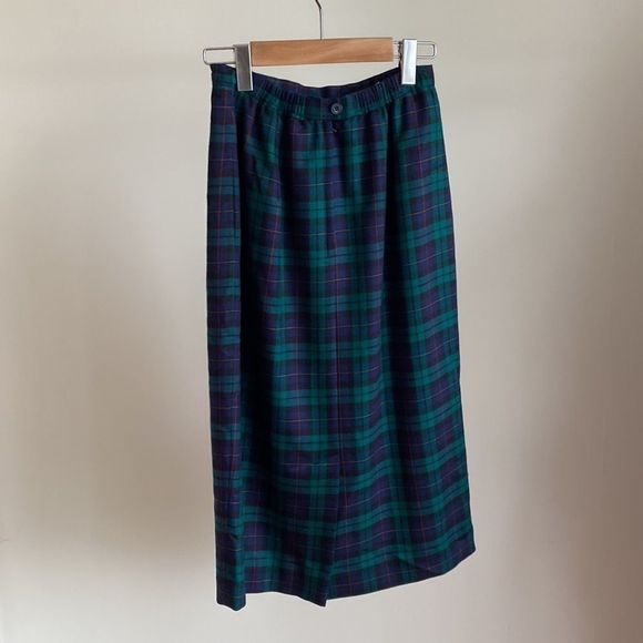 Vintage Plaid Wool Blend Skirt - Picture 4 of 12
